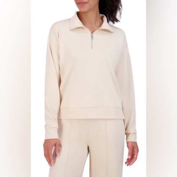 Sage Collective Tops - SAGE Collective Cream Quarter Zip Pullover